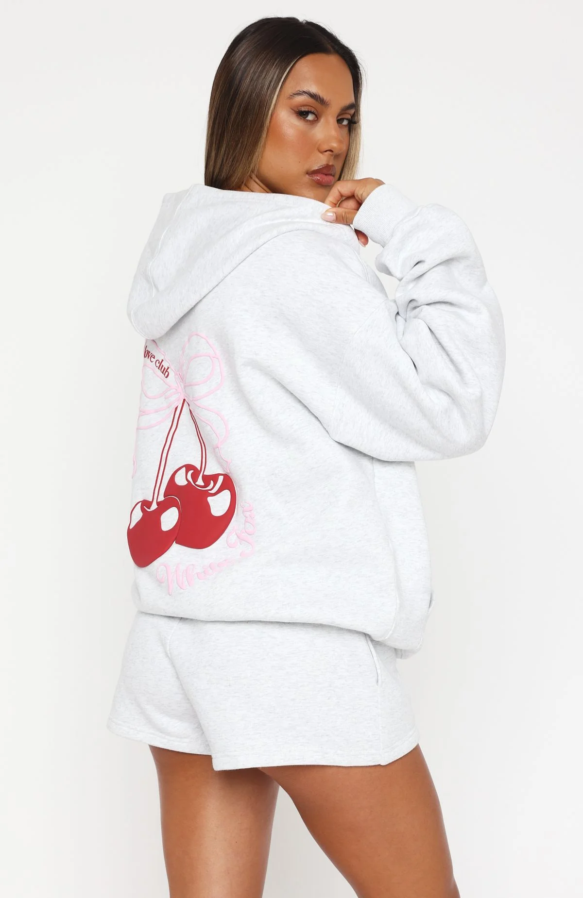 Fell So Hard Zip Front Hoodie Grey Marle - WHITE FOX