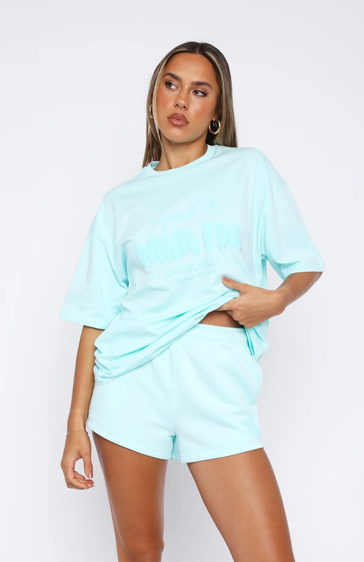 Capsule 9 Star Of The Moment Lounge Shorts Mint - WHITE FOX