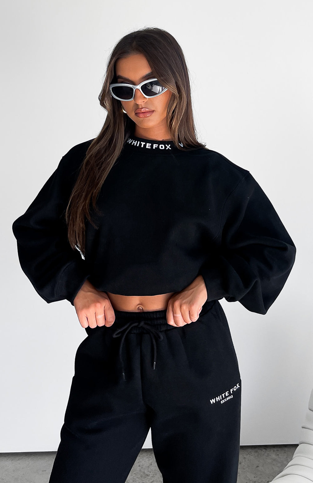 Put It On Repeat Oversized Sweater Black - WHITE FOX