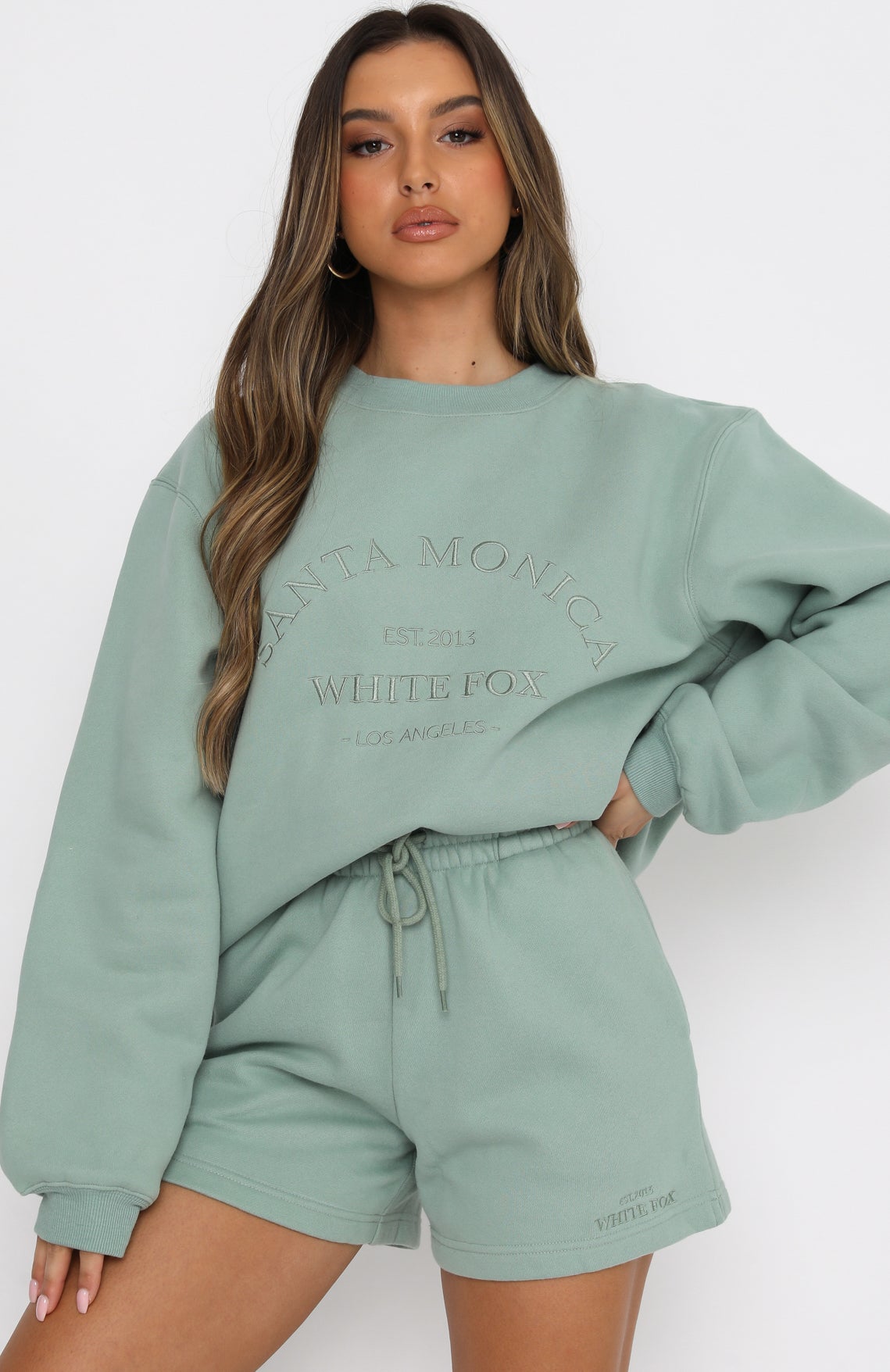 Best Of Both Oversized Sweater Sage - WHITE FOX