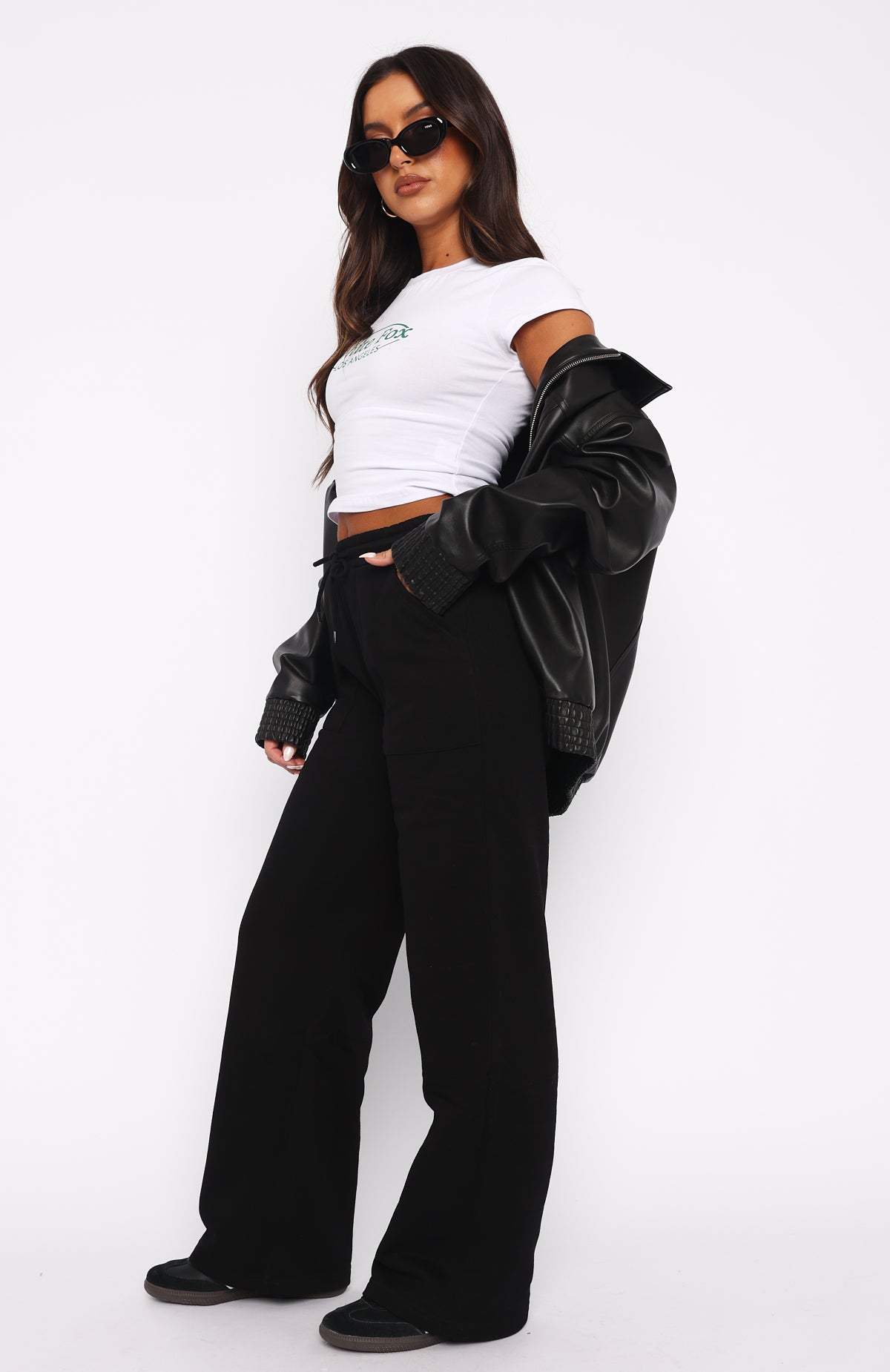 You'd Love It Here Sweatpants Black - WHITE FOX