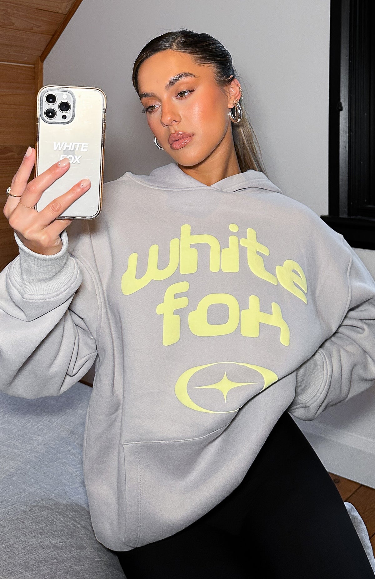 Pay It Forward Oversized Hoodie Moon - WHITE FOX