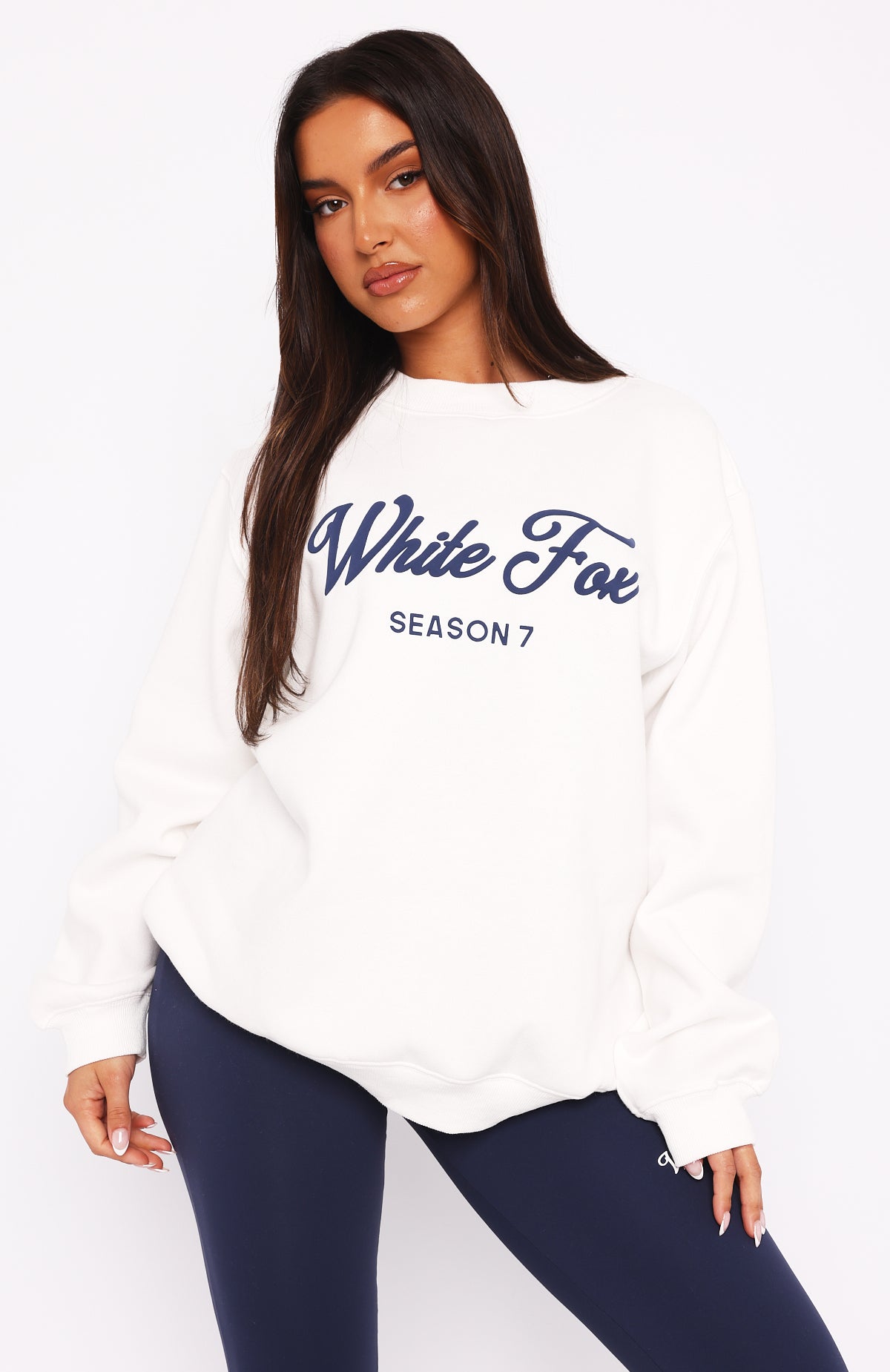 Season 7 Oversized Sweater Snow - WHITE FOX