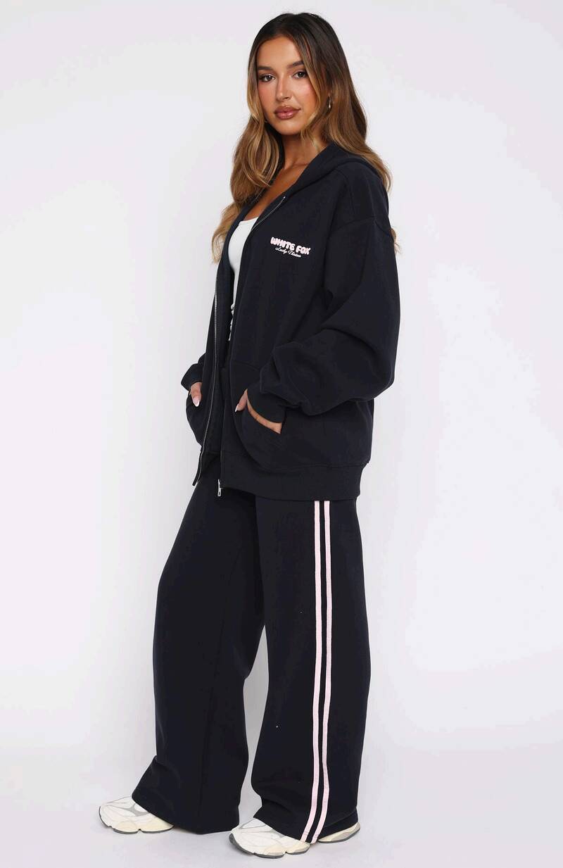 Lucky Thirteen Charise Wide Leg Sweatpants Navy - WHITE FOX