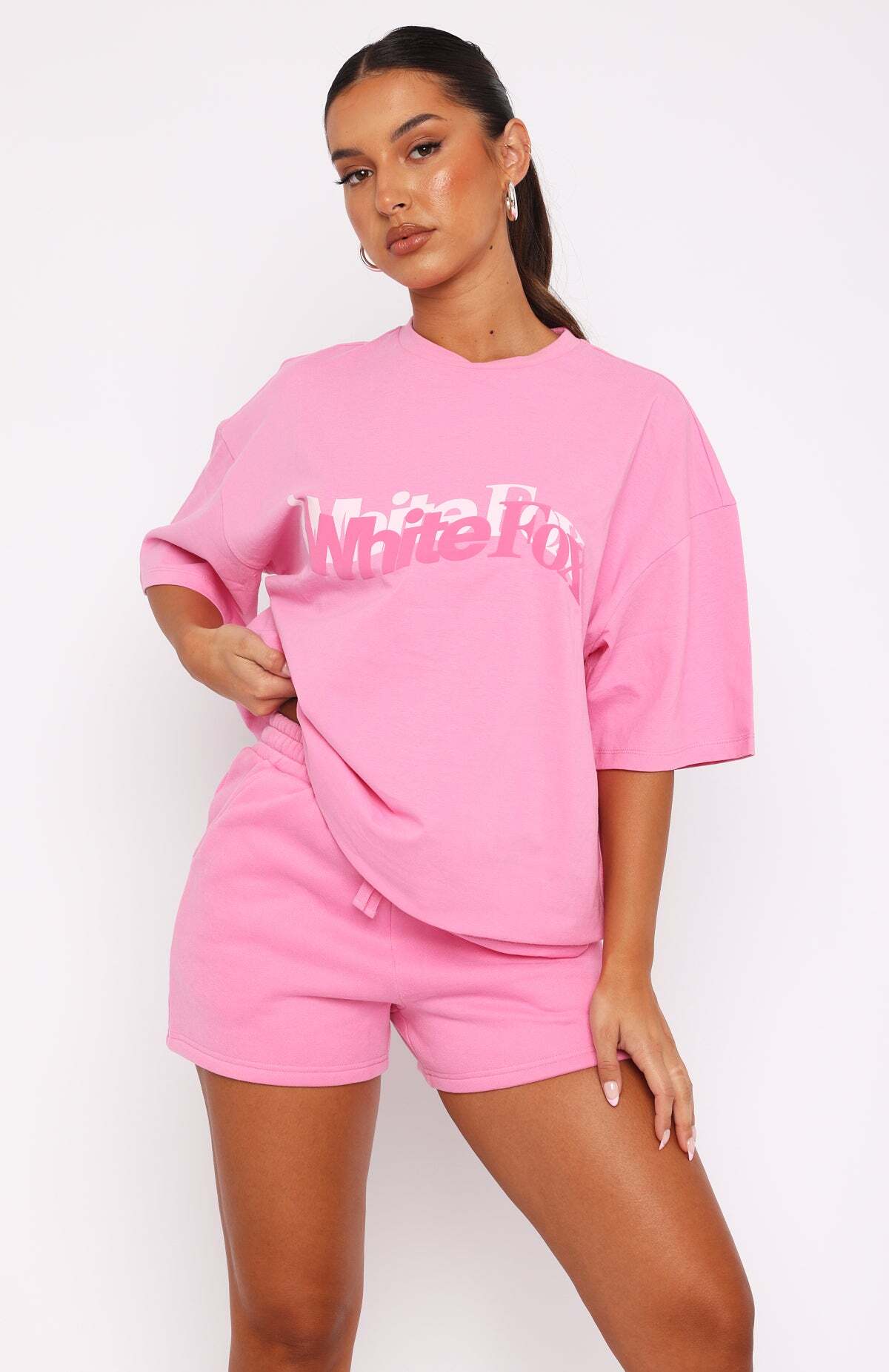 So Wavy Oversized Tee Pink - WHITE FOX