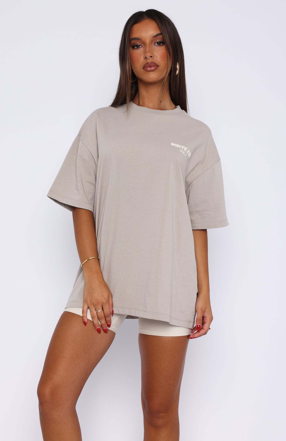 Just Your Style Oversized Tee Grey - WHITE FOX