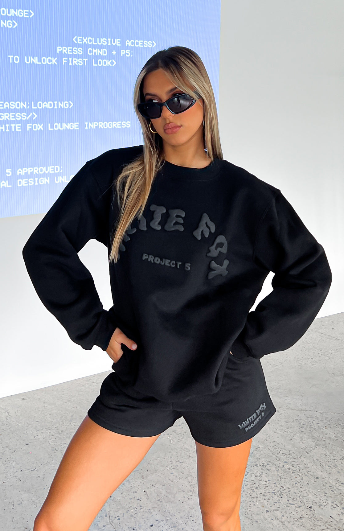 Project 5 Oversized Sweater Ink - WHITE FOX