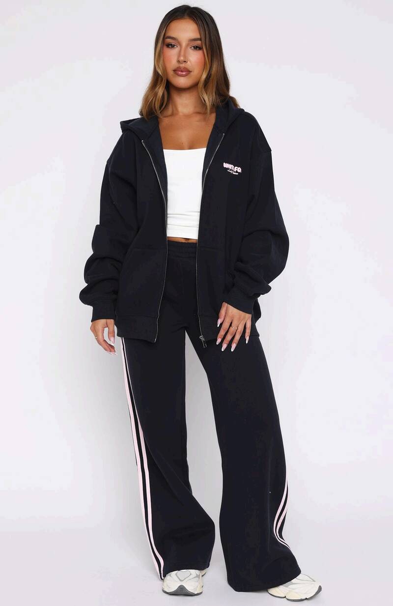 Lucky Thirteen Charise Wide Leg Sweatpants Navy - WHITE FOX