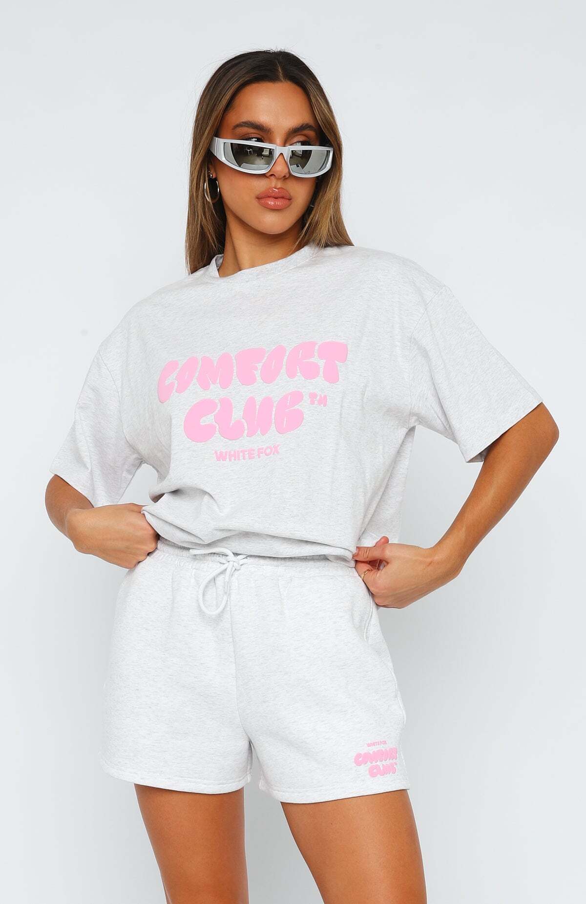 Comfort Club Oversized Tee Mist - WHITE FOX