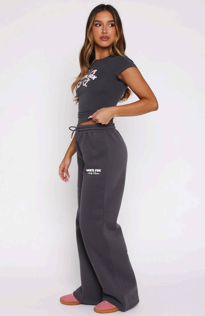 Lucky Thirteen Audrina Wide Leg Sweatpants Volcanic - WHITE FOX
