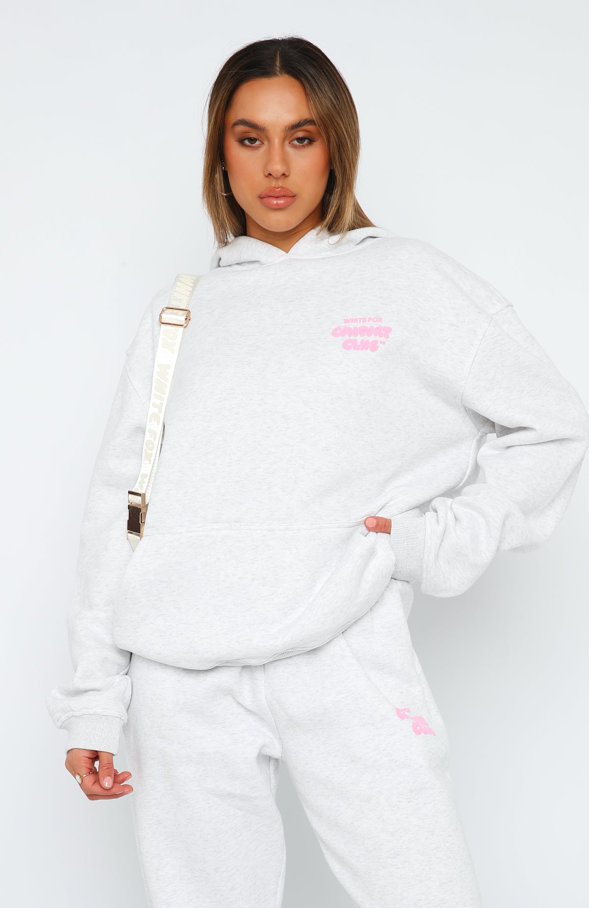 Comfort Club Oversized Hoodie Mist - WHITE FOX