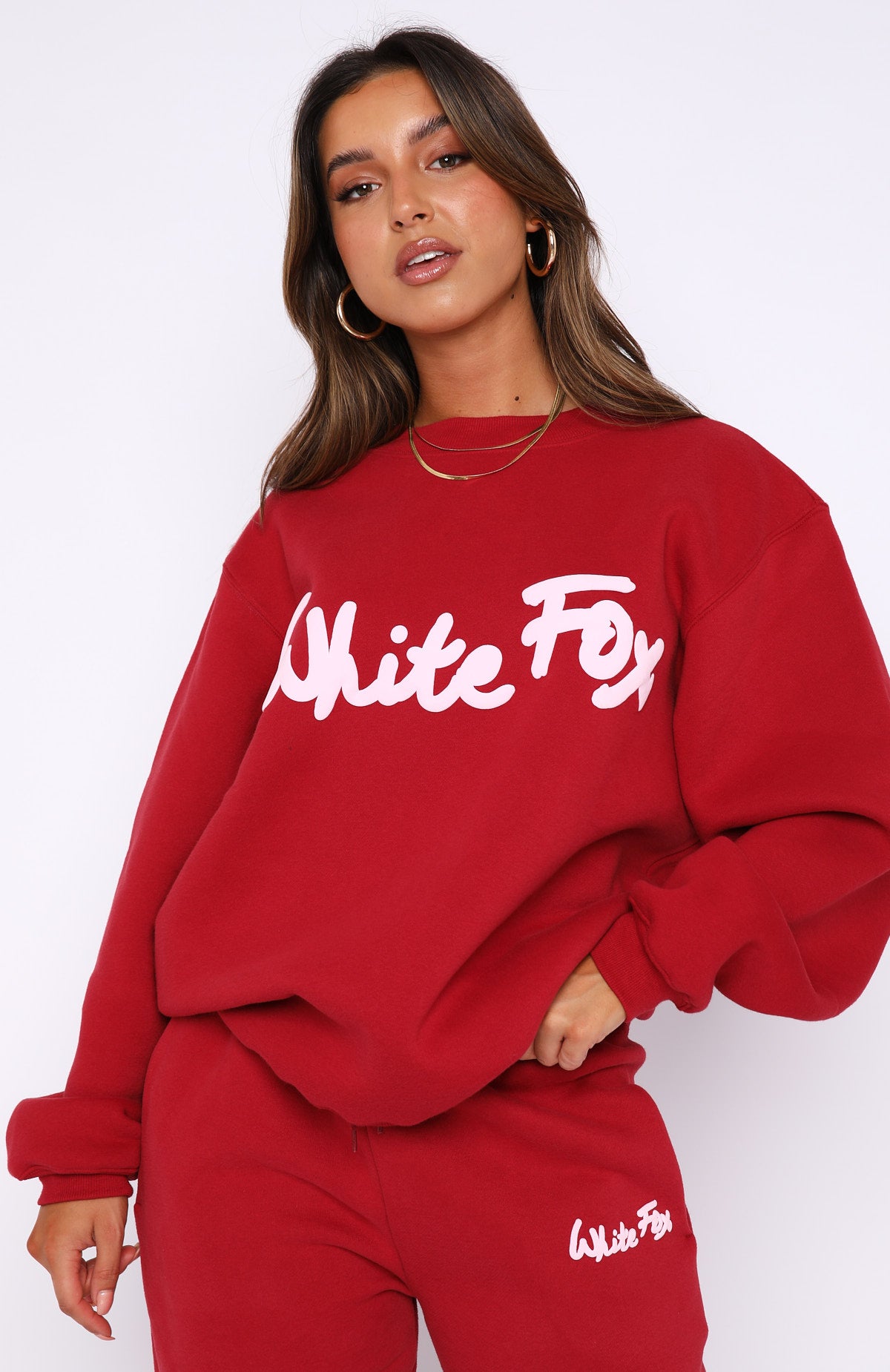 All Time Favourite Oversized Sweater Red - WHITE FOX