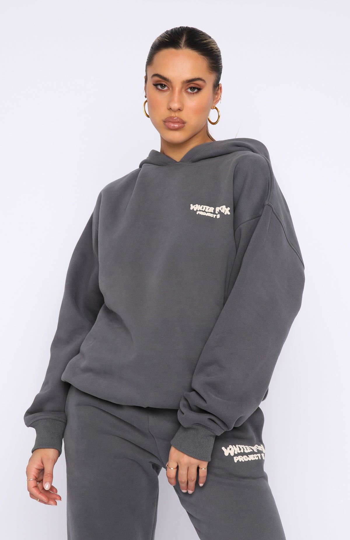 Project 5 Oversized Hoodie Volcanic - WHITE FOX