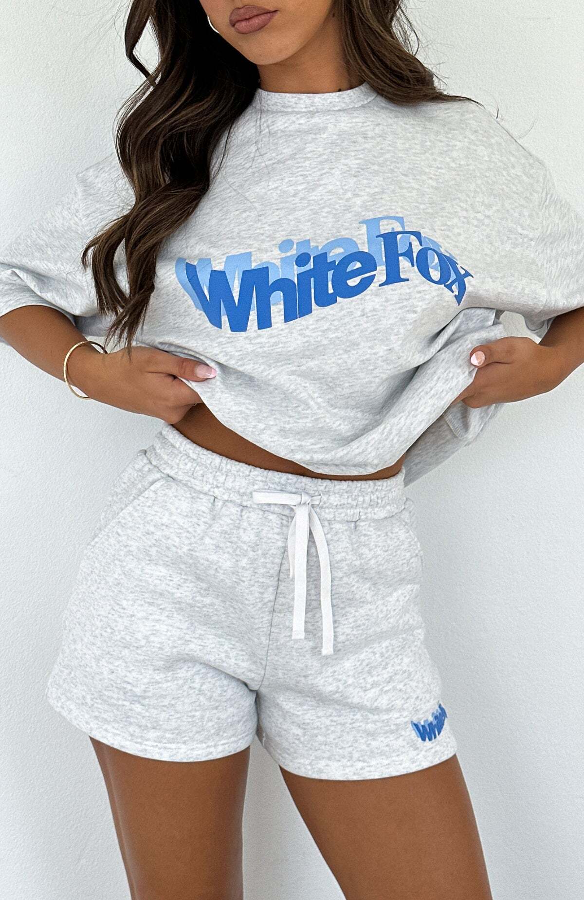 So Wavy Lounge Shorts Grey Marle - WHITE FOX
