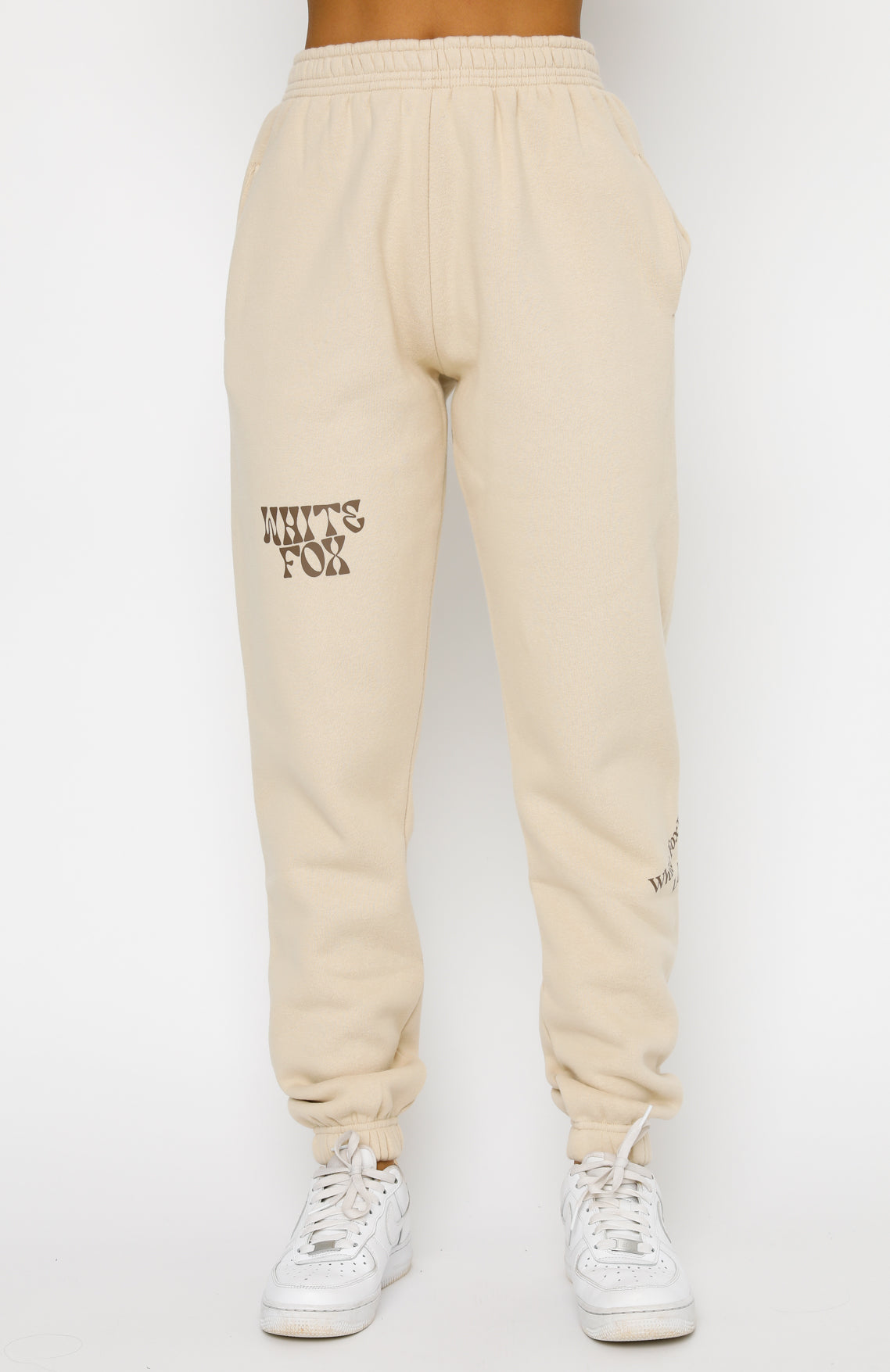 Can't Get Enough Sweatpants Sand - WHITE FOX