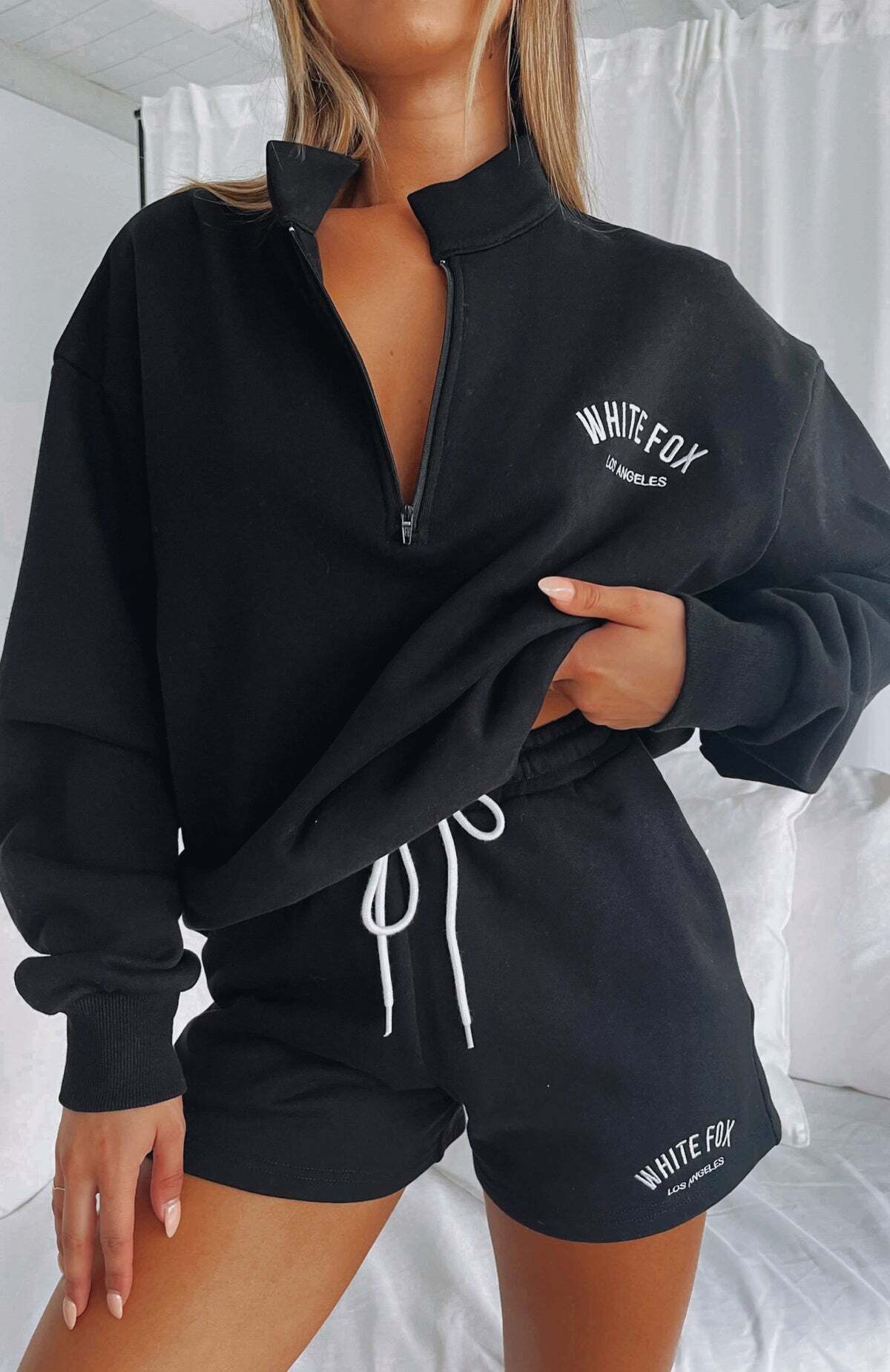 You Know You Got It Lounge Shorts Black - WHITE FOX