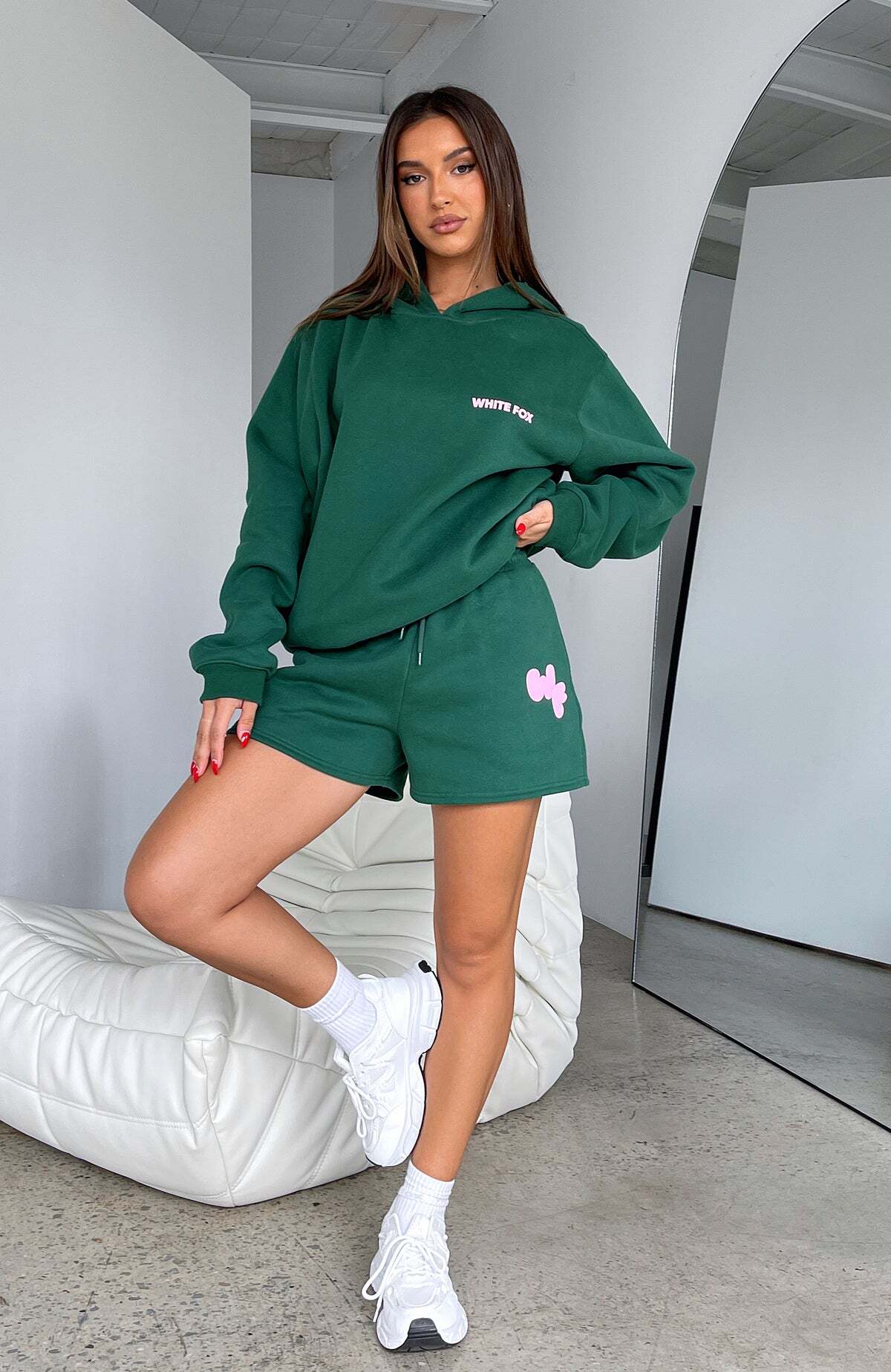 I'm Glad Lounge Shorts Forest Green - WHITE FOX