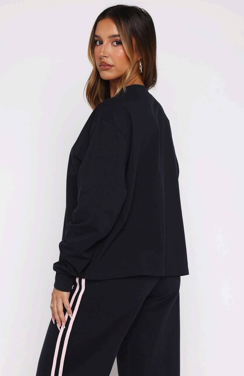 Lucky Thirteen Charise Long Sleeve Tee Navy - WHITE FOX