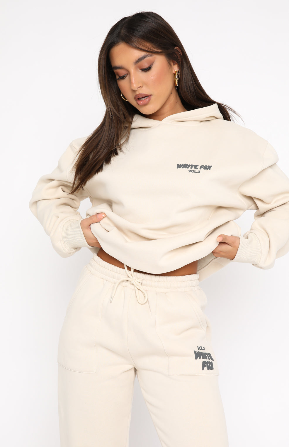 Offstage Hoodie Pebble - WHITE FOX