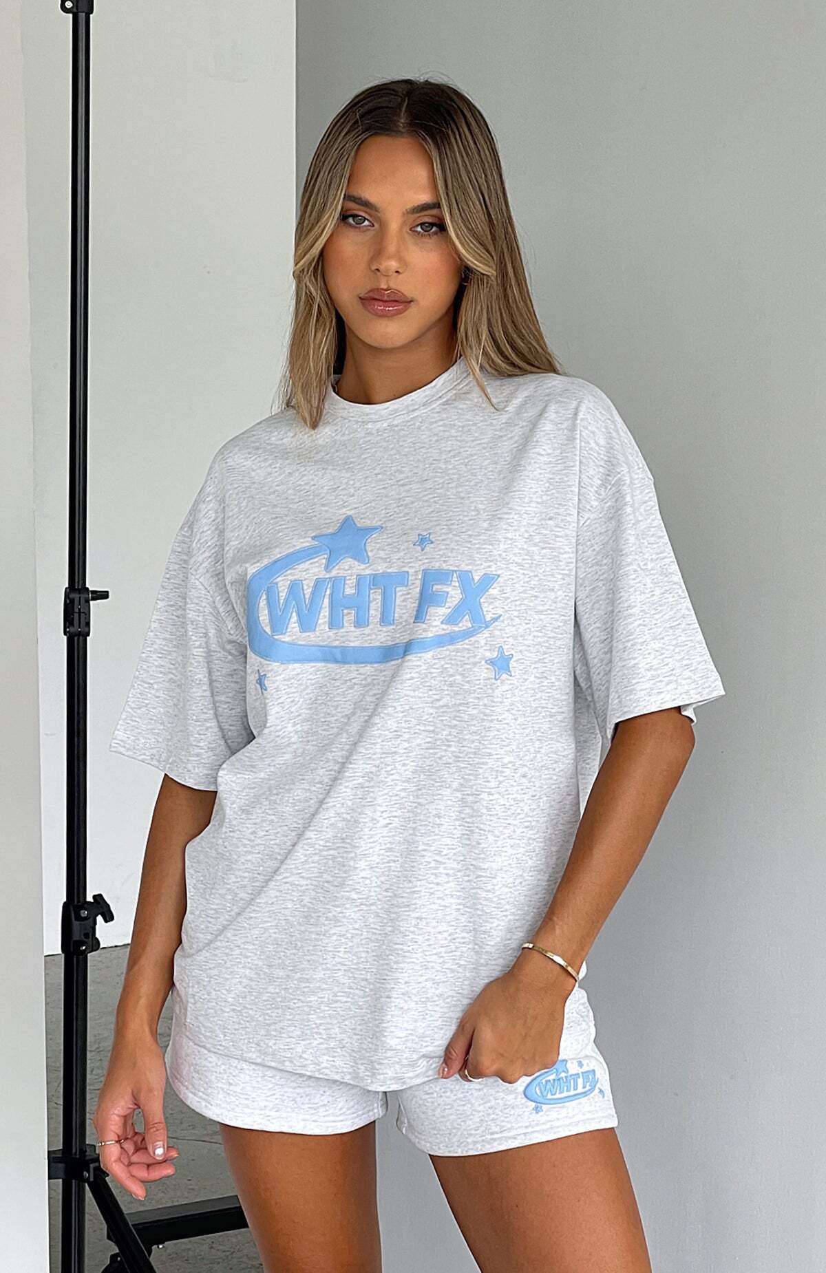 The Main Star Oversized Tee Grey Marle - WHITE FOX