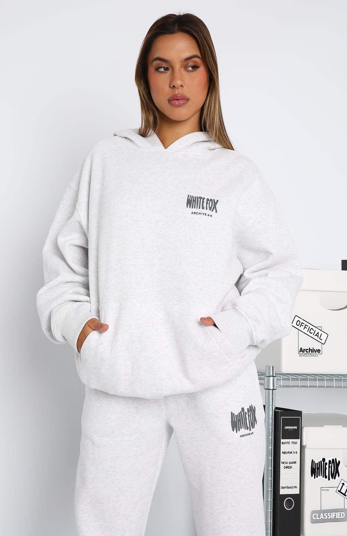 Archive 6.0 Oversized Hoodie Haze - WHITE FOX