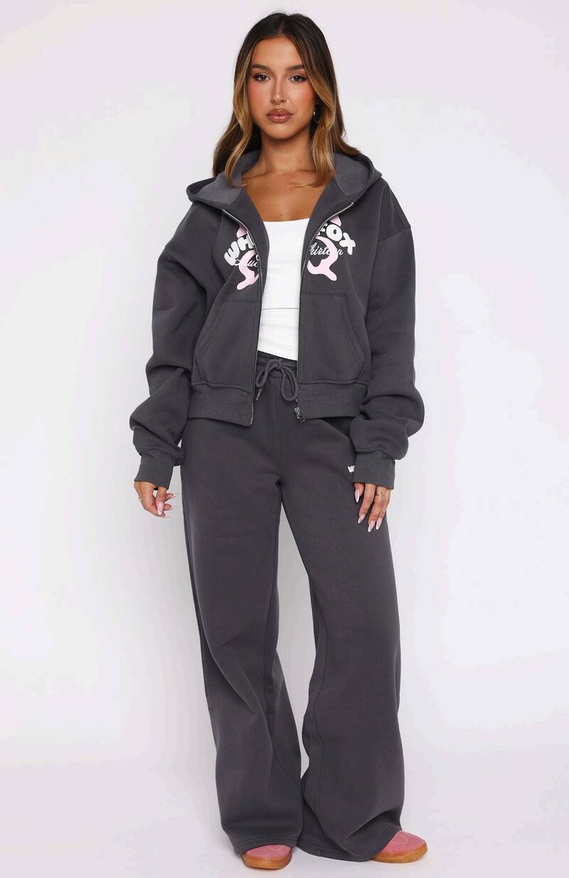 Lucky Thirteen Audrina Wide Leg Sweatpants Volcanic - WHITE FOX