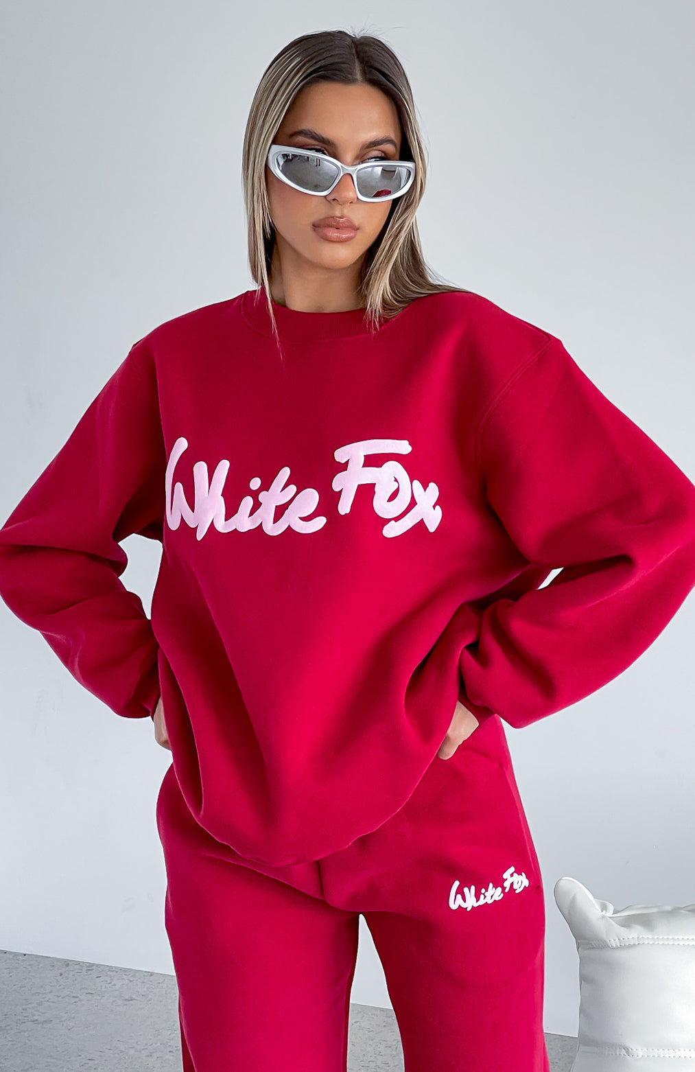 All Time Favourite Oversized Sweater Red - WHITE FOX