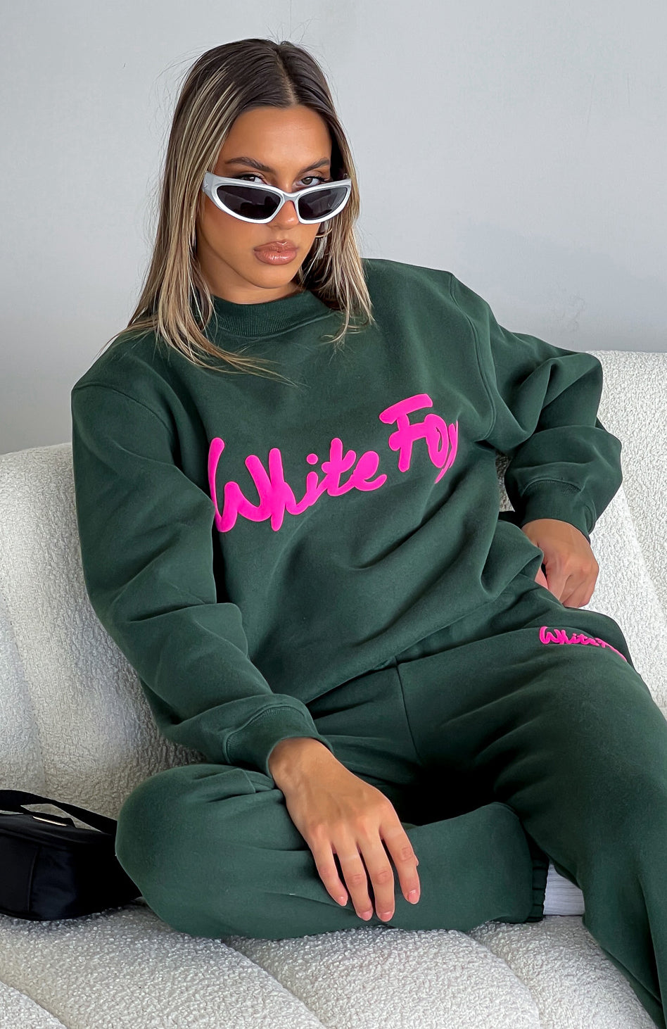 All Time Favourite Oversized Sweater Dark Green - WHITE FOX