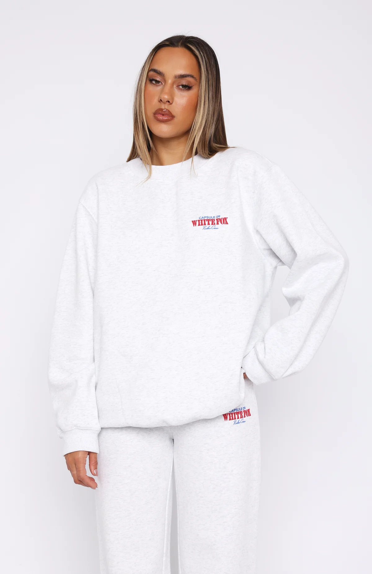 Capsule 9 Rodeo Crew Oversized Sweater Grey Marle - WHITE FOX