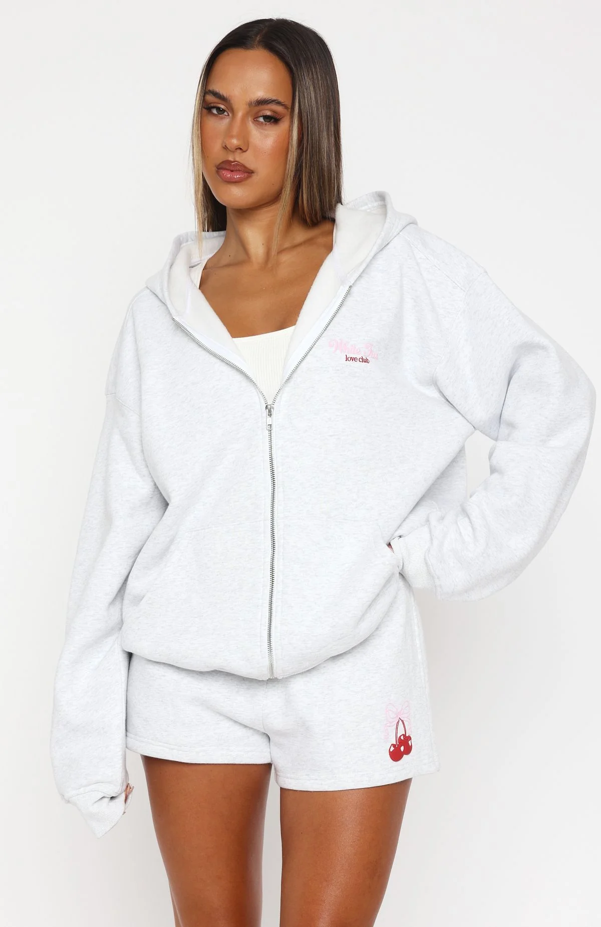 Fell So Hard Lounge Shorts Grey Marle - WHITE FOX