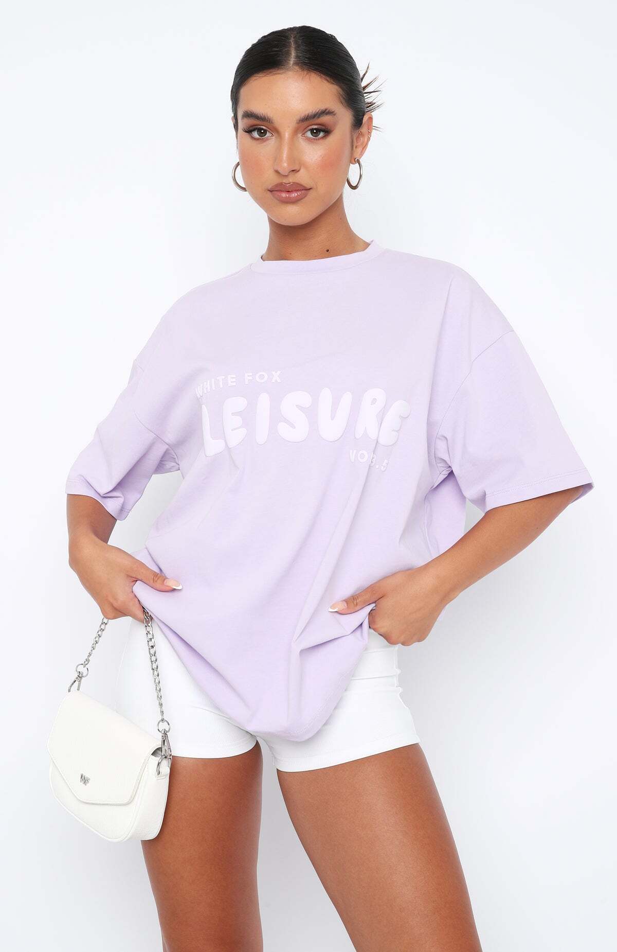 Leisure Series Oversized Tee Lavender - WHITE FOX