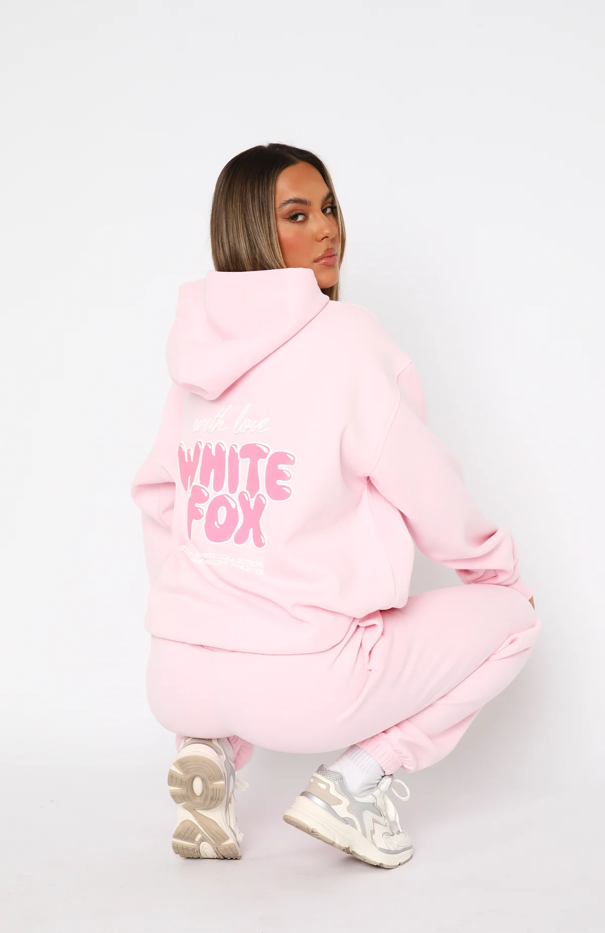 With Love Always Oversized Hoodie Baby Pink - WHITE FOX