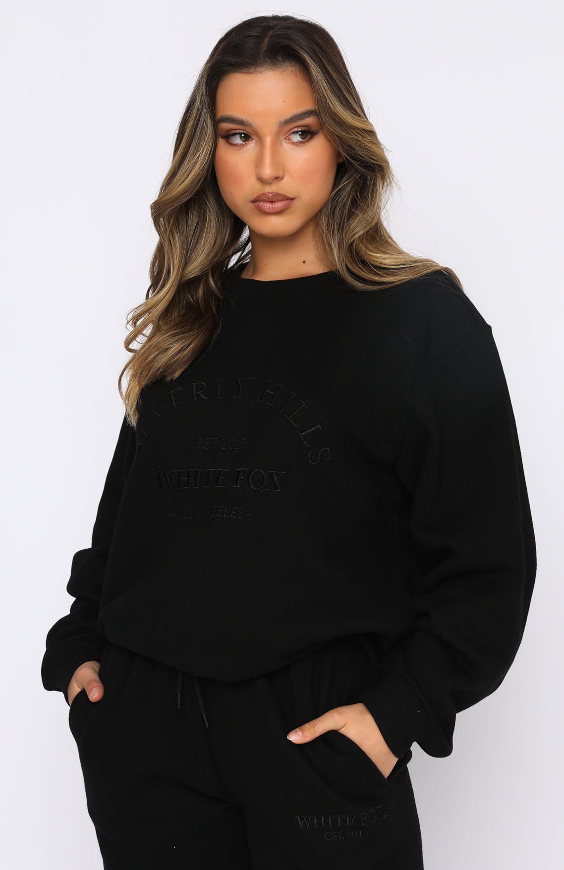 Best Of Both Oversized Sweater Black - WHITE FOX