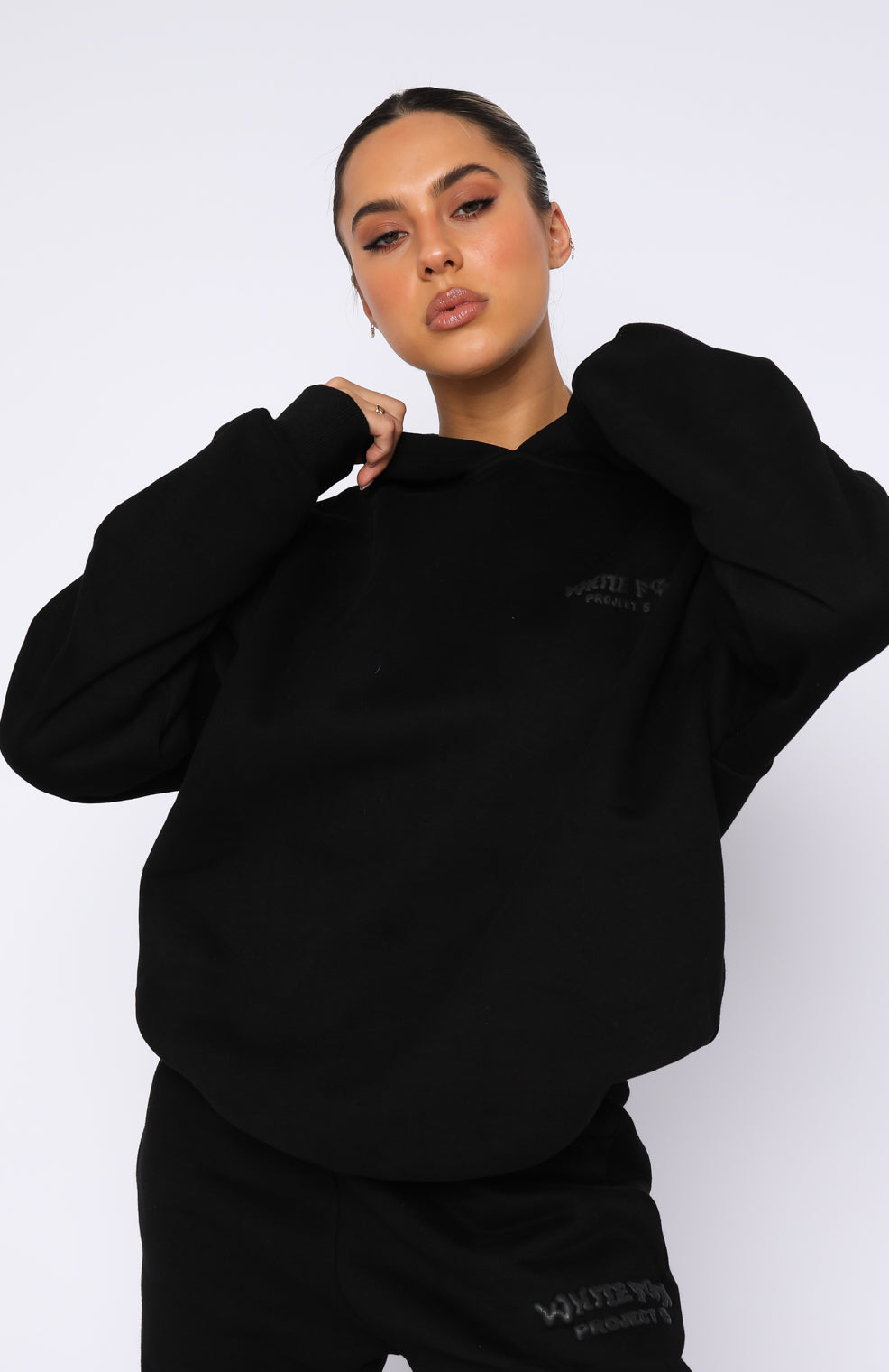 Project 5 Oversized Hoodie Ink - WHITE FOX
