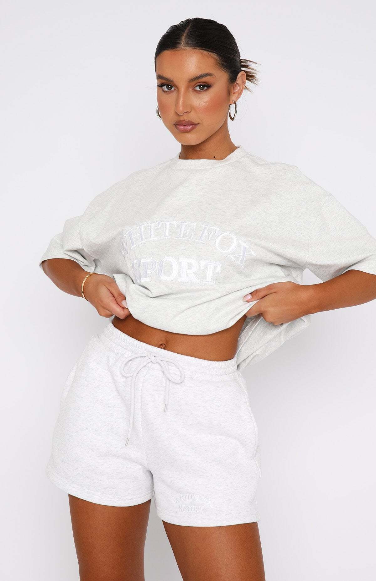 Sports Edition Lounge Shorts Grey Marle - WHITE FOX