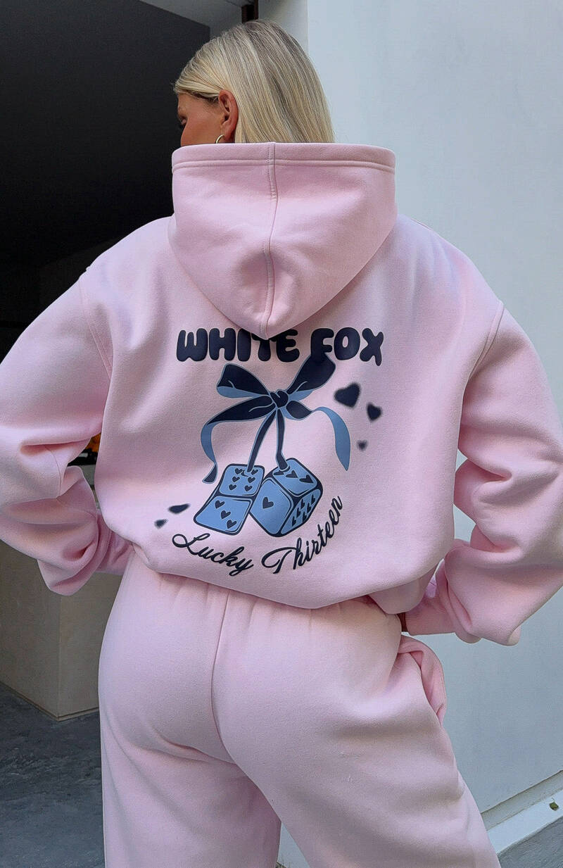 Lucky Thirteen Cheyenne Oversized Hoodie Soft Pink - WHITE FOX