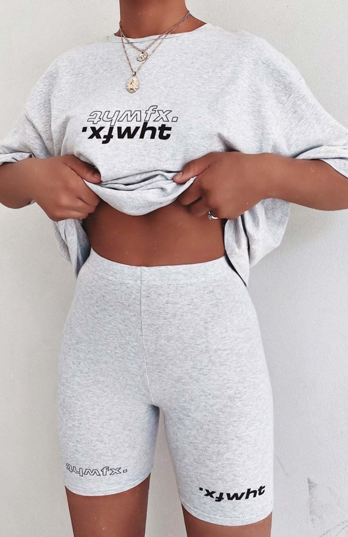 Catching Feelings Tee Grey Marle - WHITE FOX