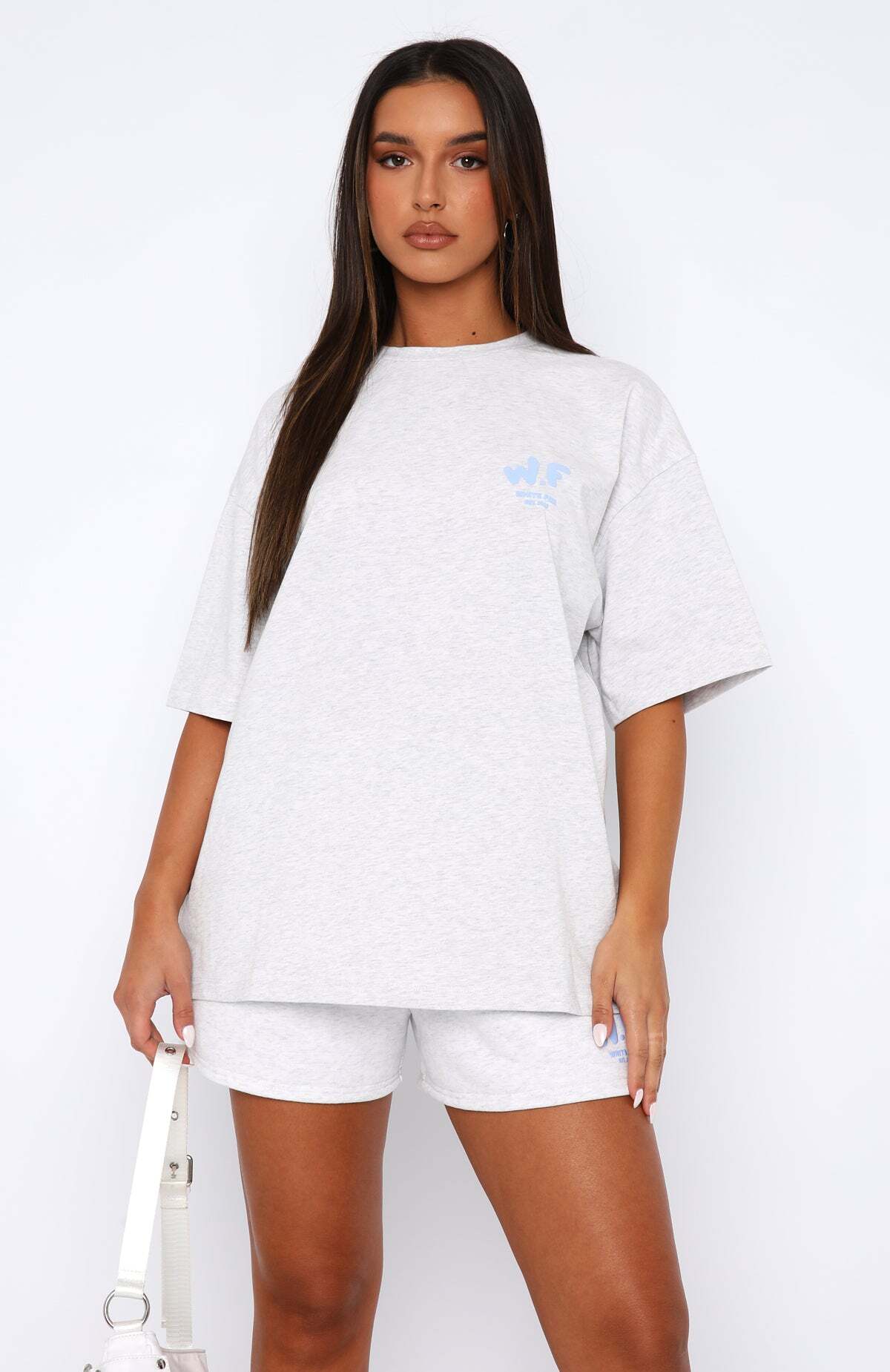 The New Standard Oversized Tee Grey Marle - WHITE FOX