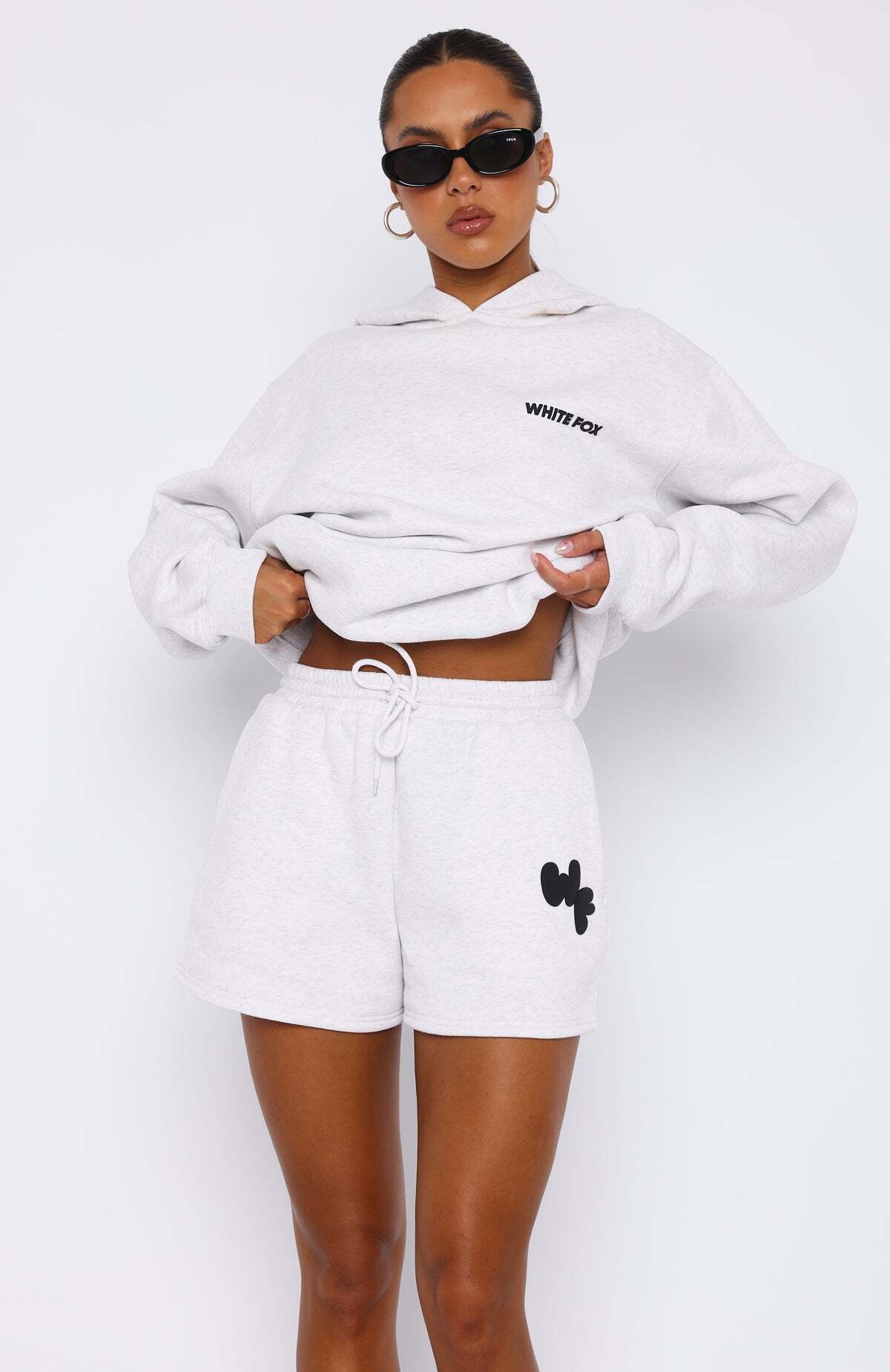 I'm Glad Lounge Shorts Grey Marle - WHITE FOX
